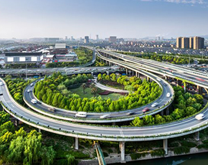 Luftbild einer Autobahn